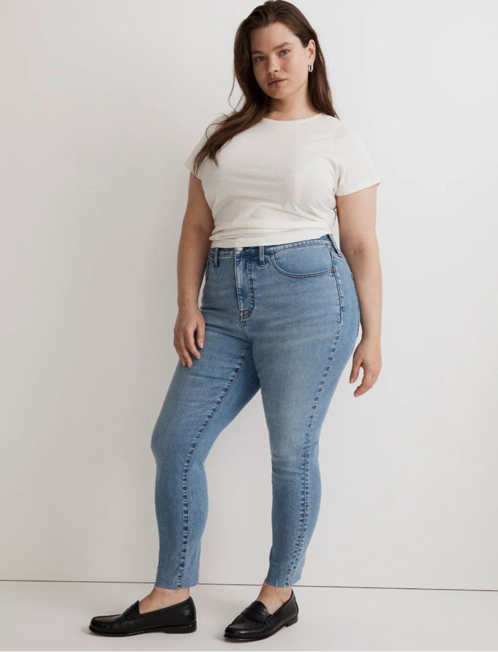 MADEWELL Curvy 10" High-Rise Roadtripper Skinny Jeans in Bruening Wash // 14W